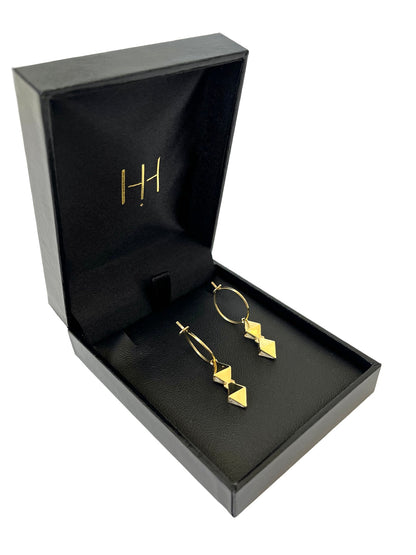 Gold Plated Bow Hoops Earrings by Holly Howe