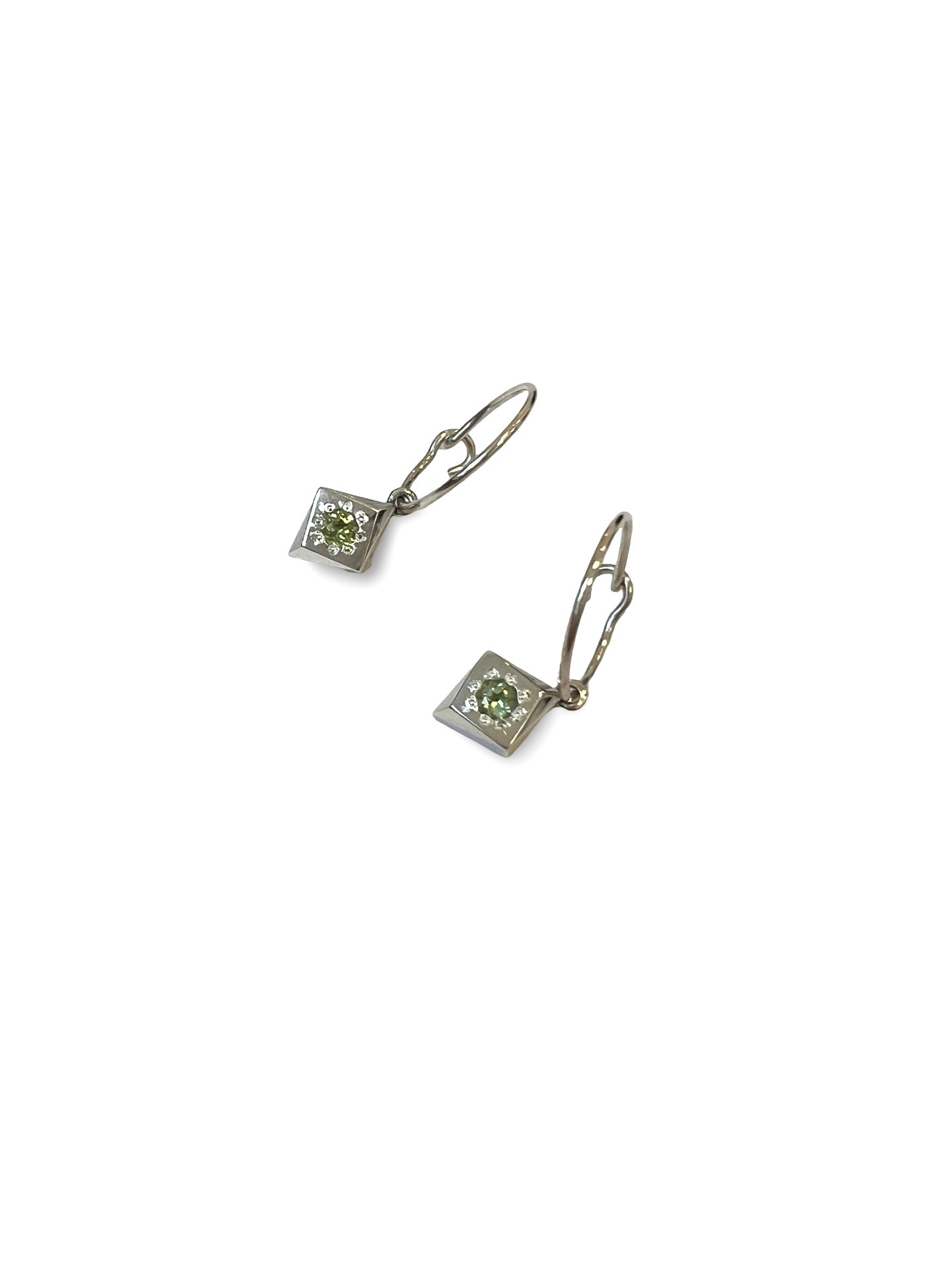 Daisy Cluster Hoop Earrings with Peridot by Holly Howe HH050