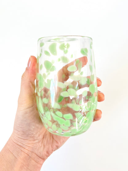 Handblown Glass Tumbler - Opal Nile Green