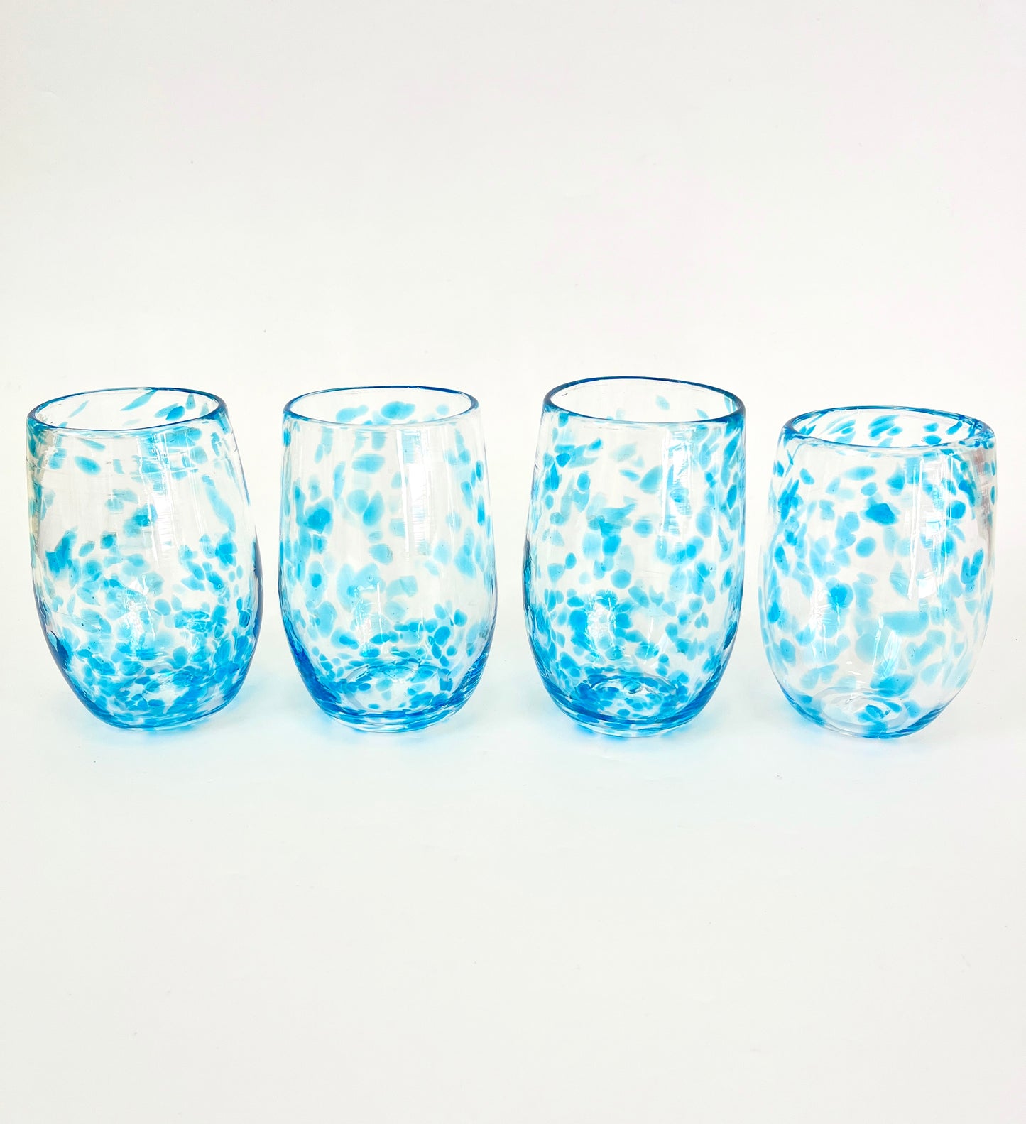 Handblown Glass Tumbler - Brilliant Copper Blue