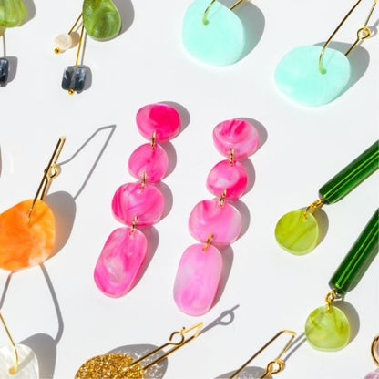 Juno Earrings - Magenta