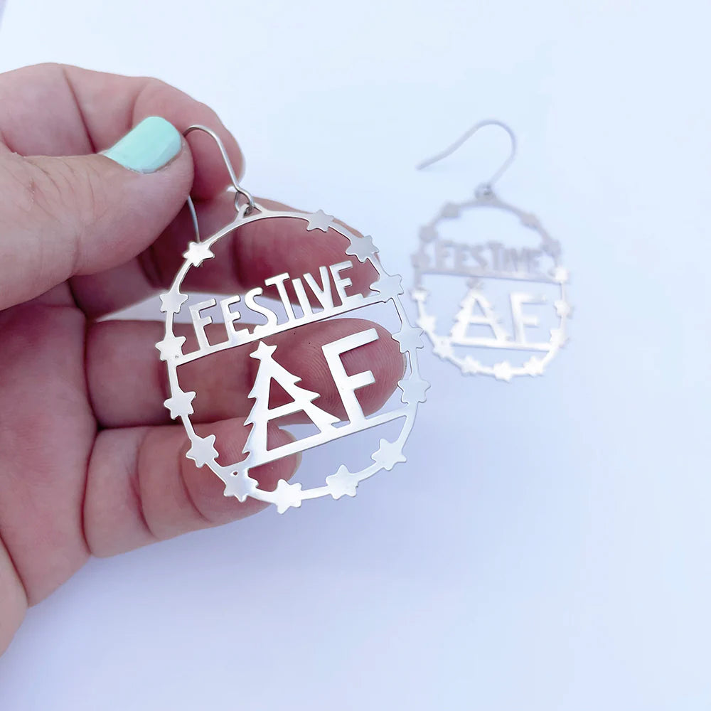 Festive AF Earrings in Silver