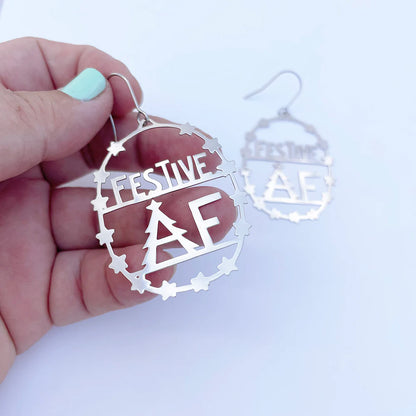 Festive AF Earrings in Silver