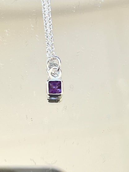 Amethyst  Gemstone & Silver Necklace - light amethyst