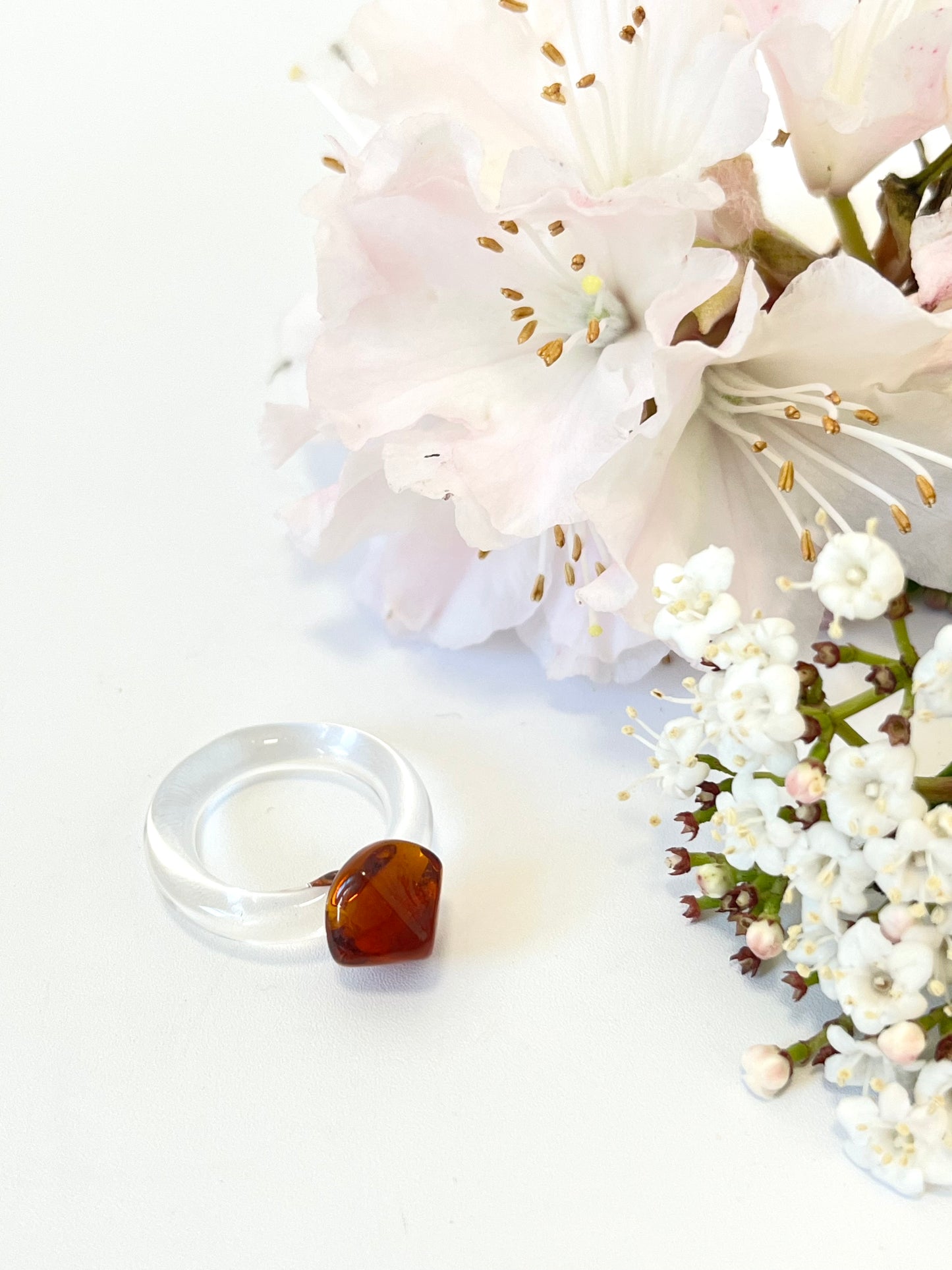 Glass Facet Ring - Amber