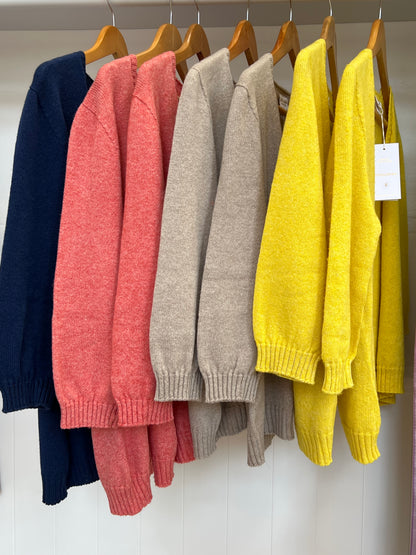 Cotton/Merino Flo Cardigan 3/4 Sleeve - Sky blue