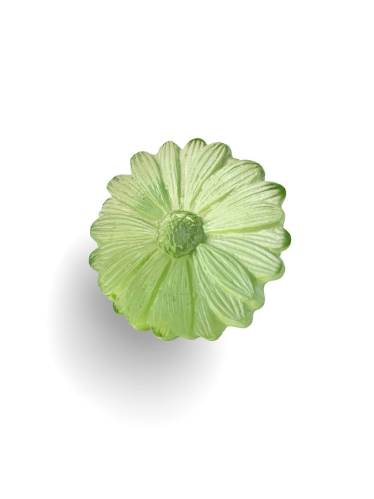 Cast Glass Daisy Flower - Pale Emerald garden path series