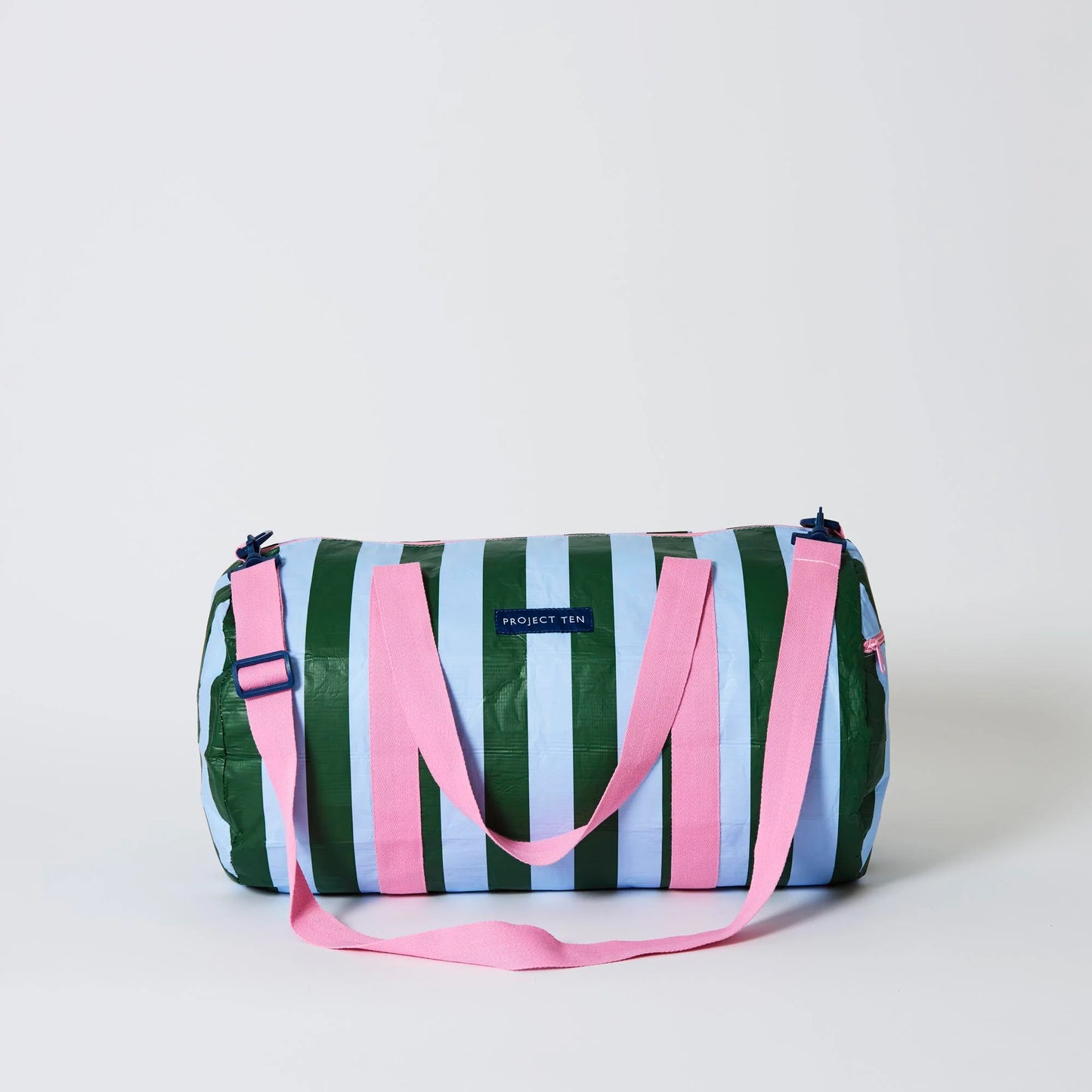 Barrel Bag - Green Blue Stripe