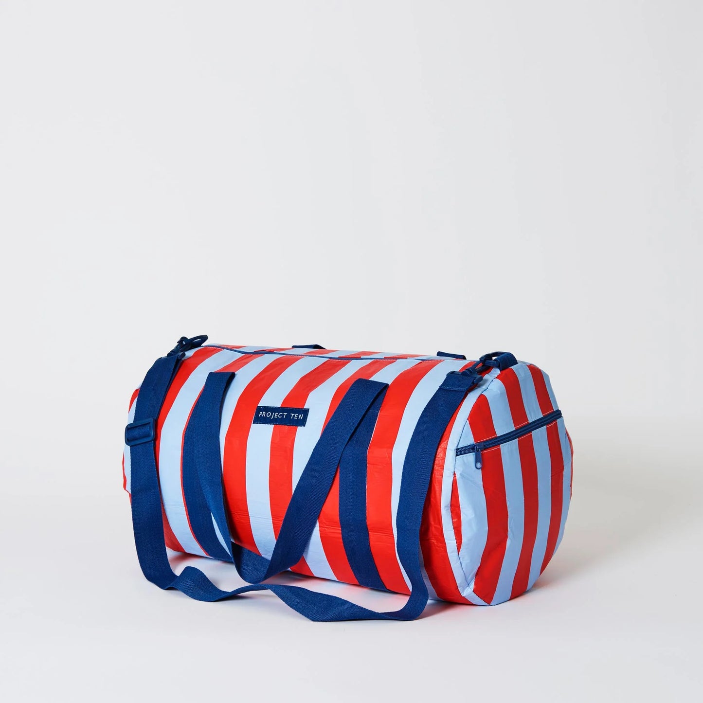 Barrel Bag - Red & Blue Stripe