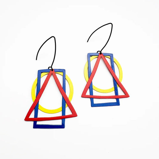 Basic Shape Earrings in Primary Colours