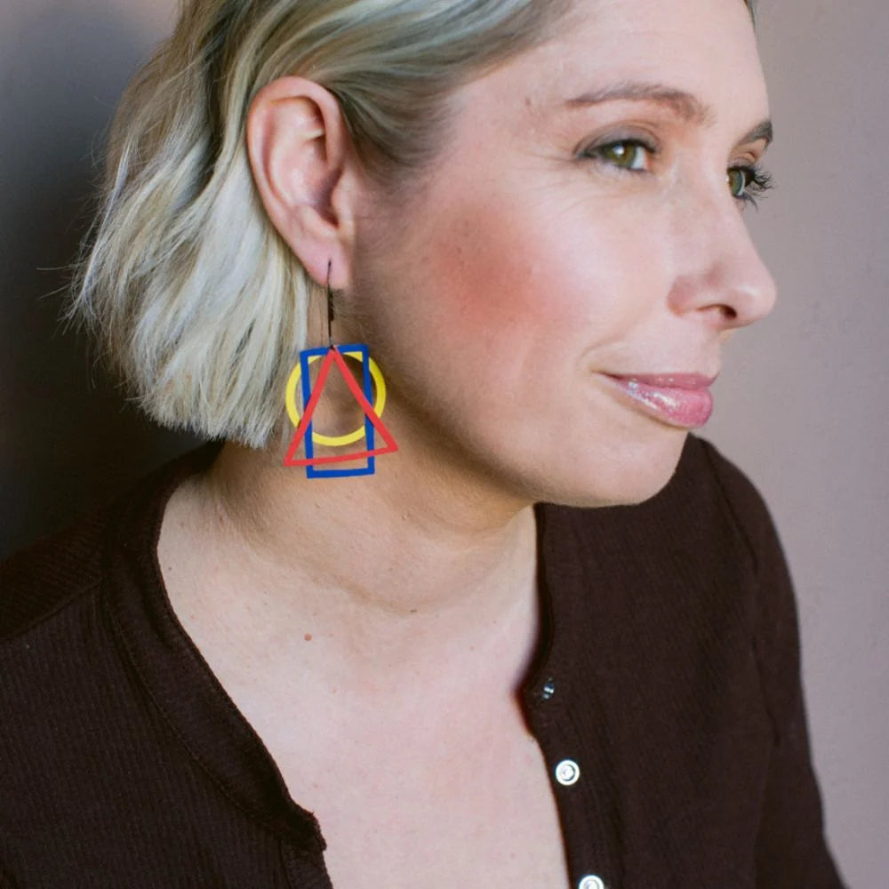 Basic Shape Earrings in Primary Colours