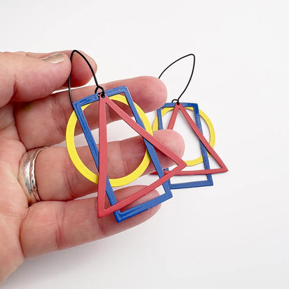 Basic Shape Earrings in Primary Colours