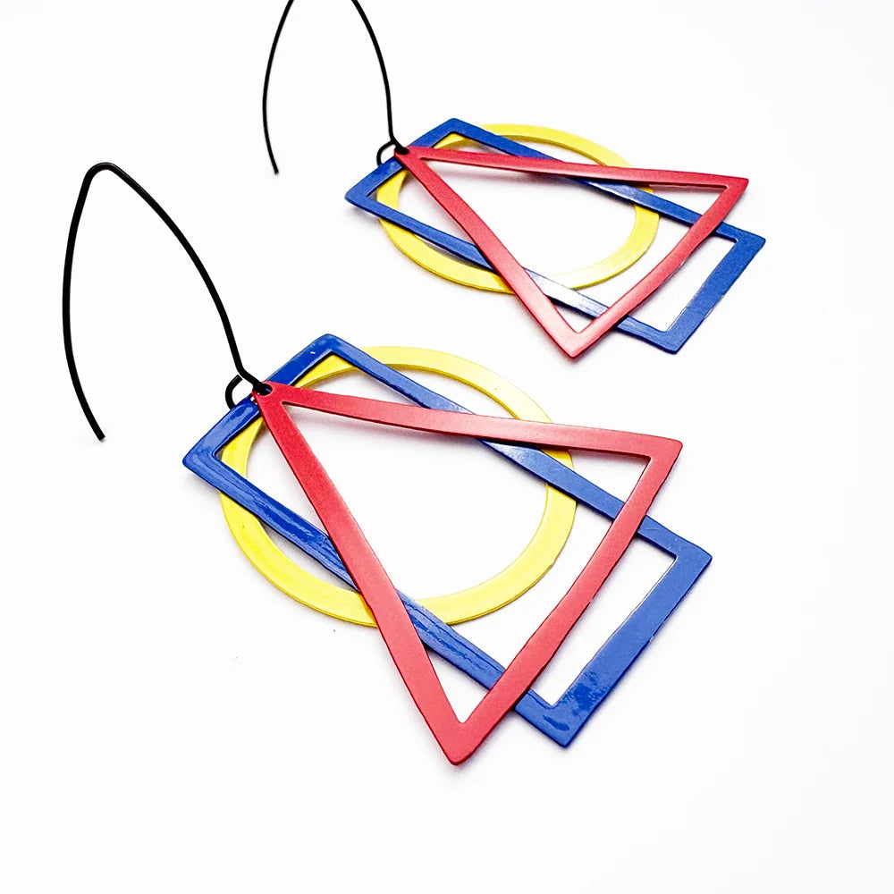 Basic Shape Earrings in Primary Colours
