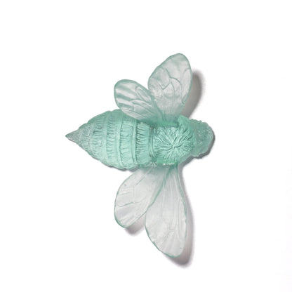 Bee (Wings Out) - Pale Jade - Glass artwork by Luke Jacomb