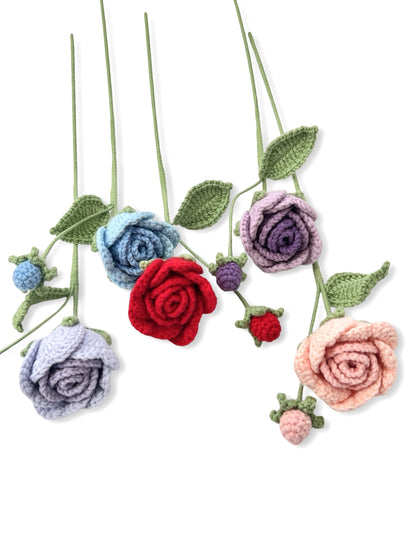 Crocheted Rosa - Light Blue