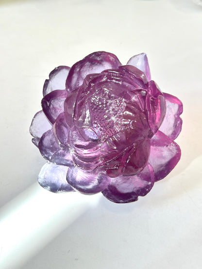 Peony - Purple - Glass wall artwork by Luke Jacomb