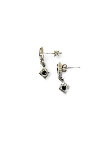 Duo Daisy Cluster Stud Earrings with Black Spinel