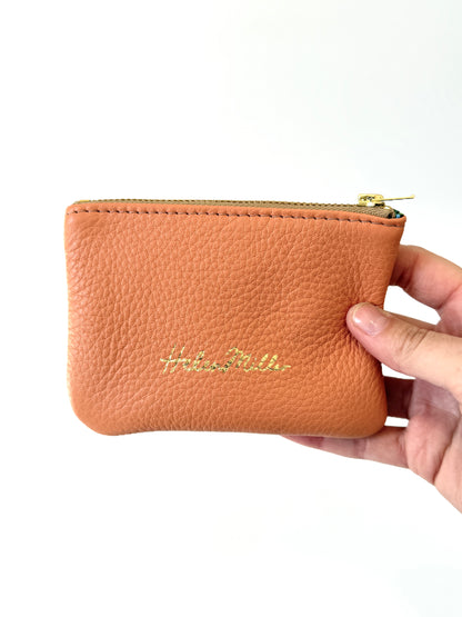 Coin Purse - 12cm - Peach Leather