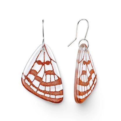 Butterfly Wing Earrings on Glass - Clear