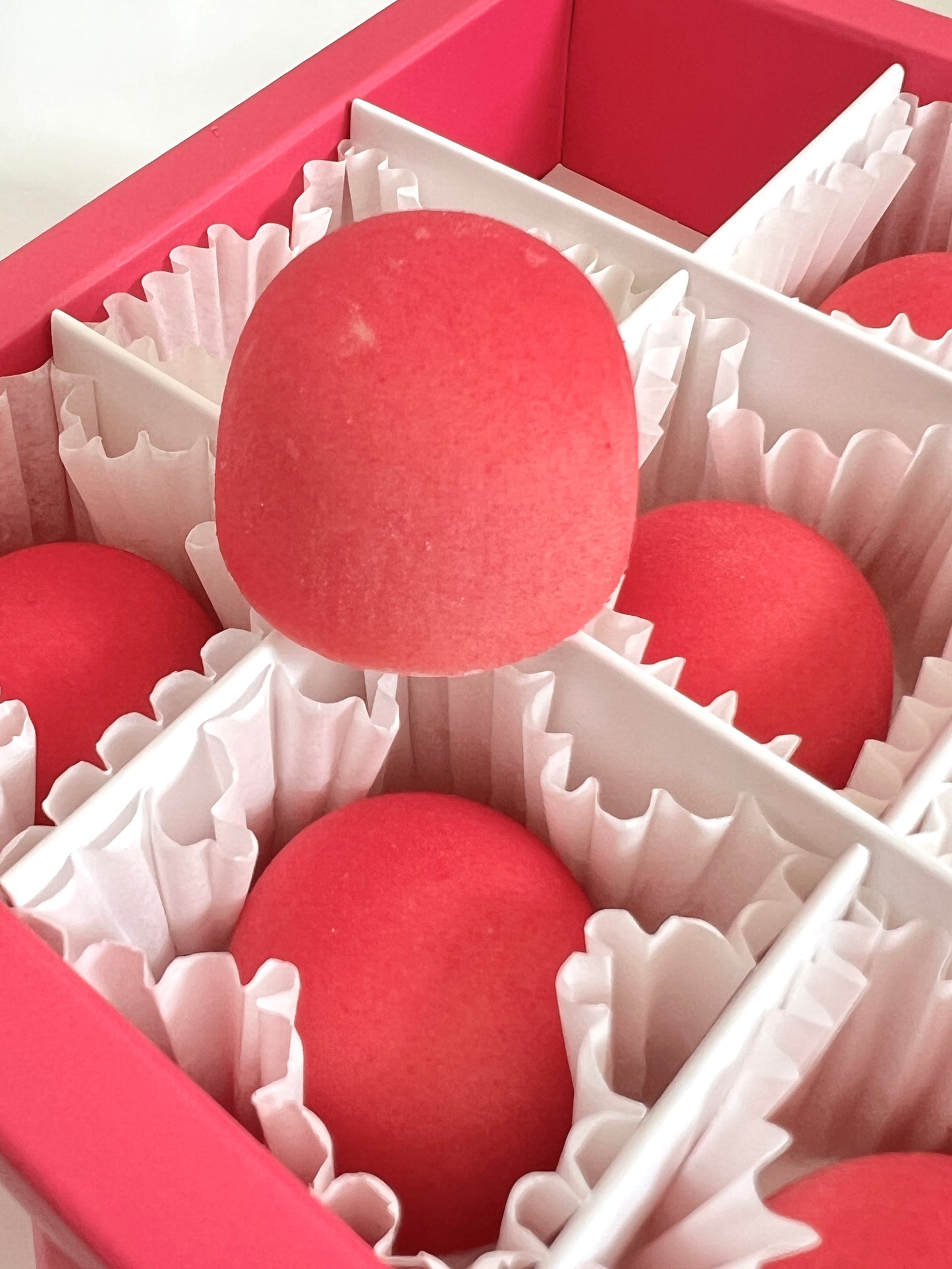 Raspberry & Mint White Chocolate Bonbons - Handcrafted  Box of 9