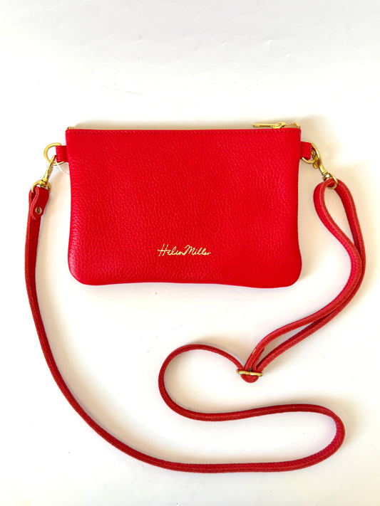 Zipette Bag - Cherry Leather by Helen Miller