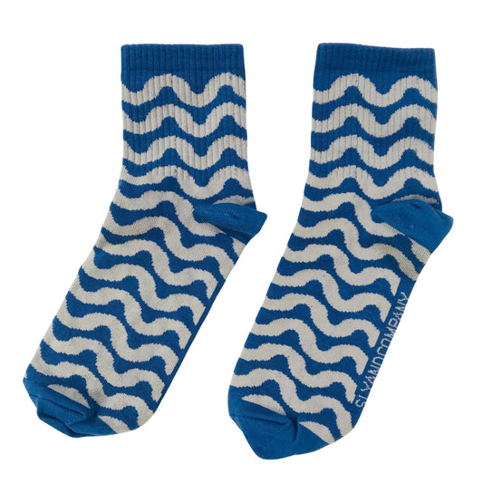 Cotton Ankle Socks - Blue & Grey