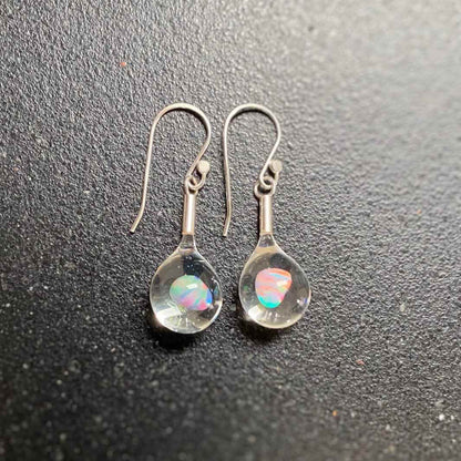 Glass Opal Drop Earrings