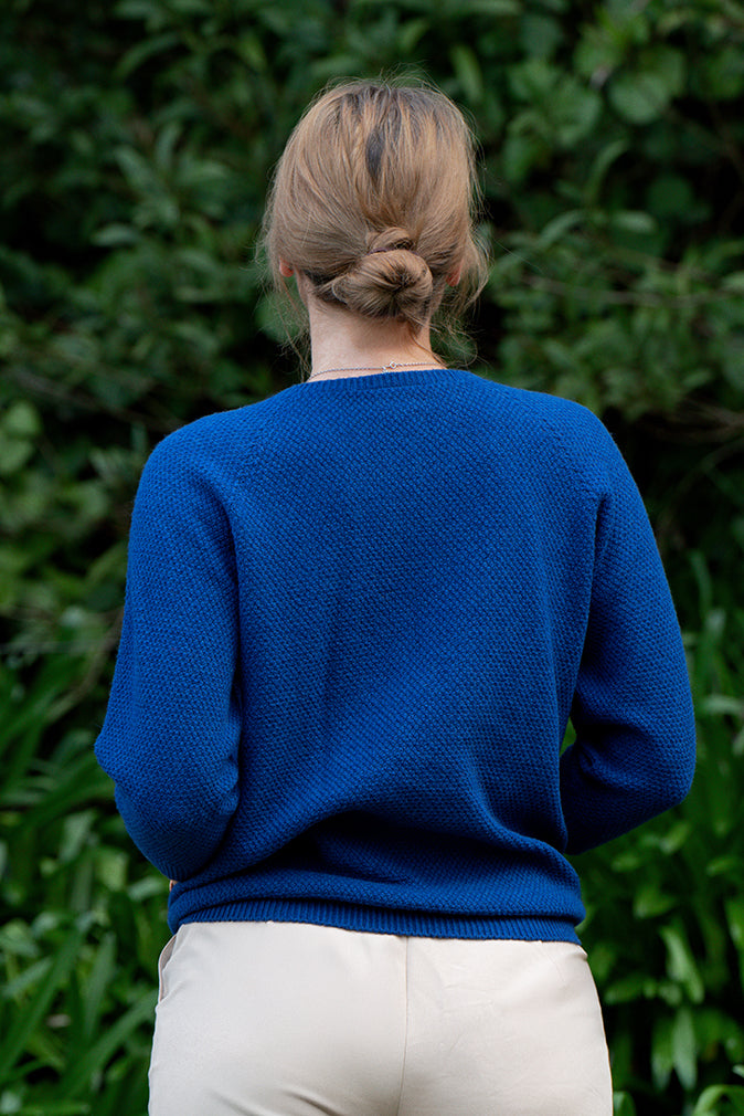 "Penny" Textured Jumper - Cobalt