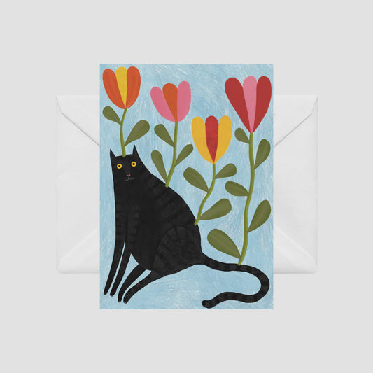 Cards - Cat in Flowers