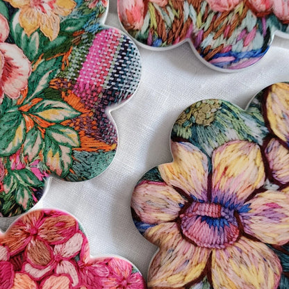 Set of 4 Coasters -  'Meadow' Print by Fleur Woods Art