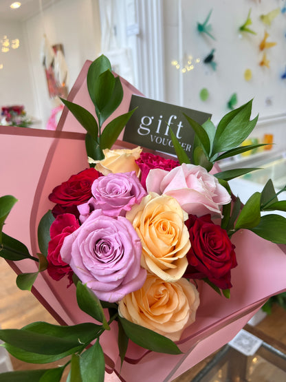 Valentines Day Combo - $50 Voucher & 10 Roses - LOCAL VALENTINES DELIVERY