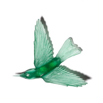 Bellbird / Korimako - Tourmaline - Glass artwork by Luke Jacomb
