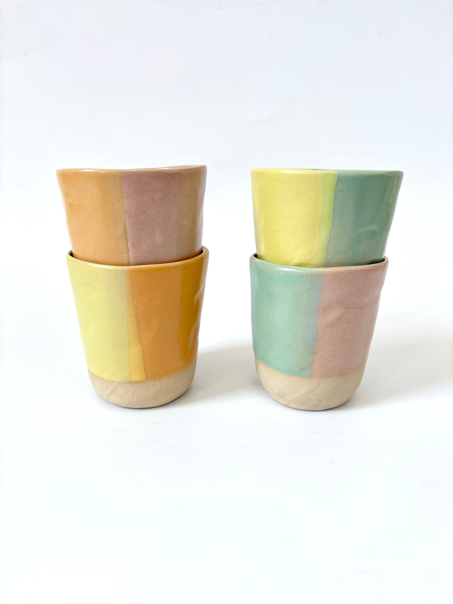 *Exclusive* Two-Toned Ceramic Tumbler - Lemon / Aqua