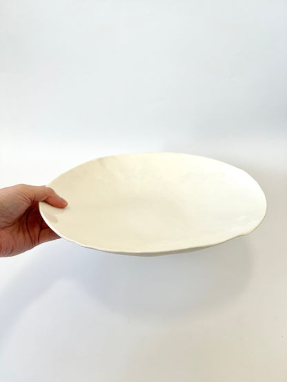 Linen White Bowl - One of a Kind Ceramic - 27cm