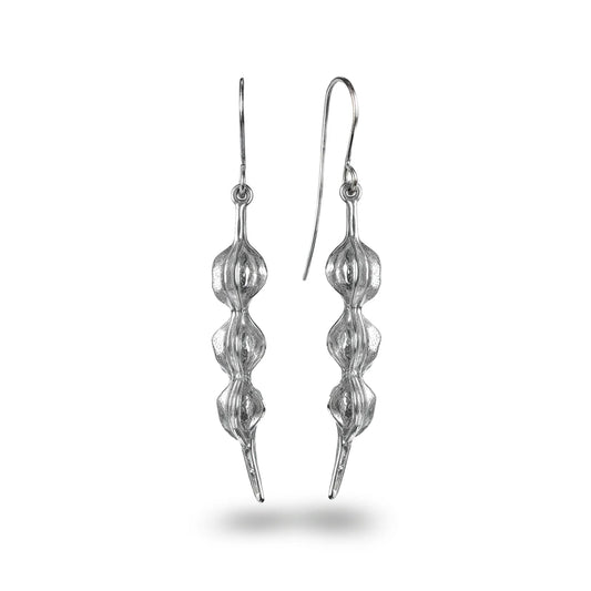 Kowhai Pod Earrings in Sterling Silver