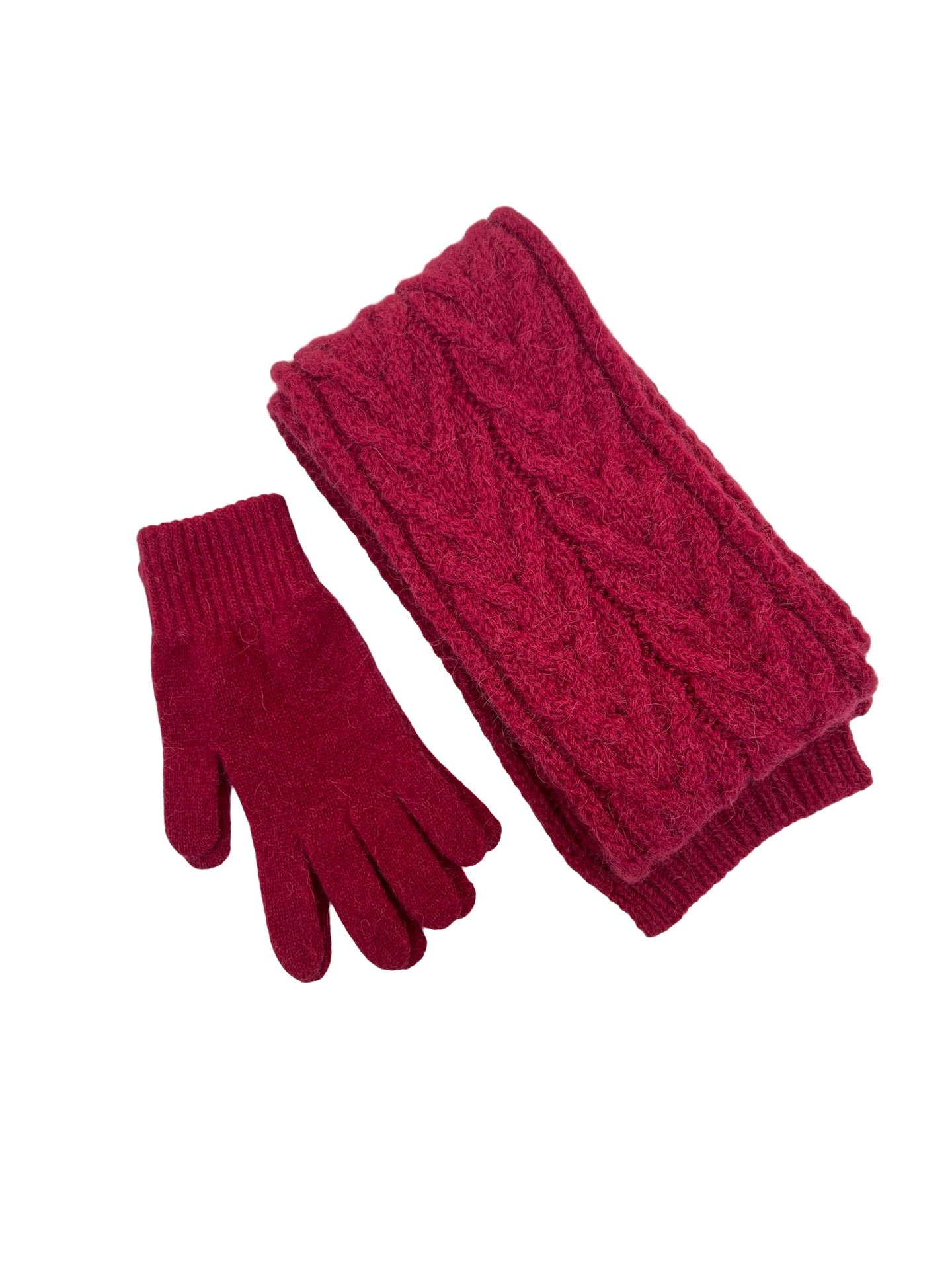Alpaca Wool Gloves - Claret