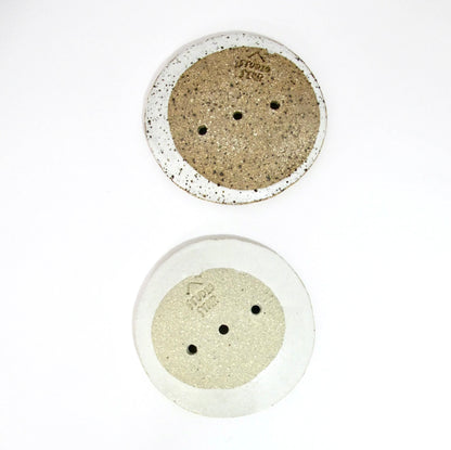 Round Ceramic Soap Dish - White