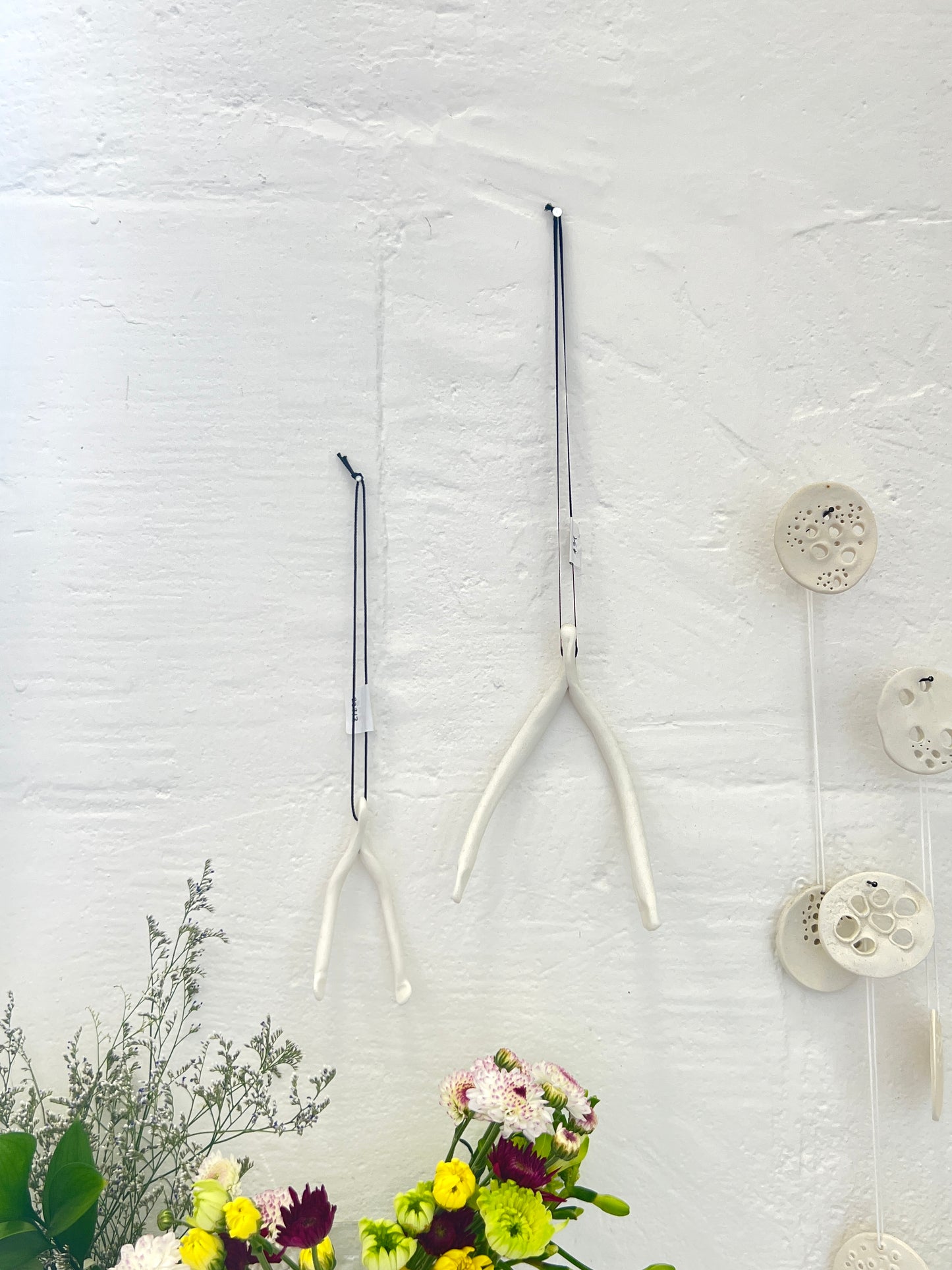 Wish Bone Ornament Raw Porcelain - small