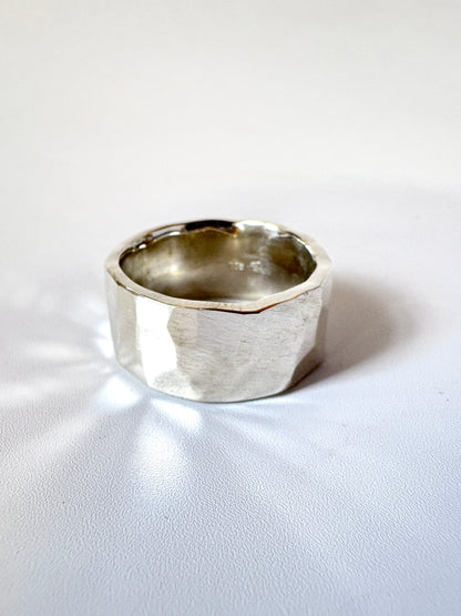 Plannished Sterling Silver Wide Band Ring (CI-454)