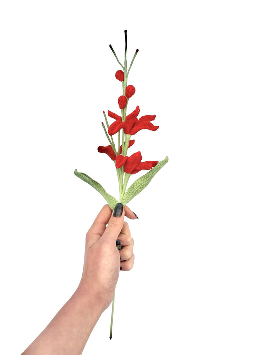 Crochet Orchid Flame - Red