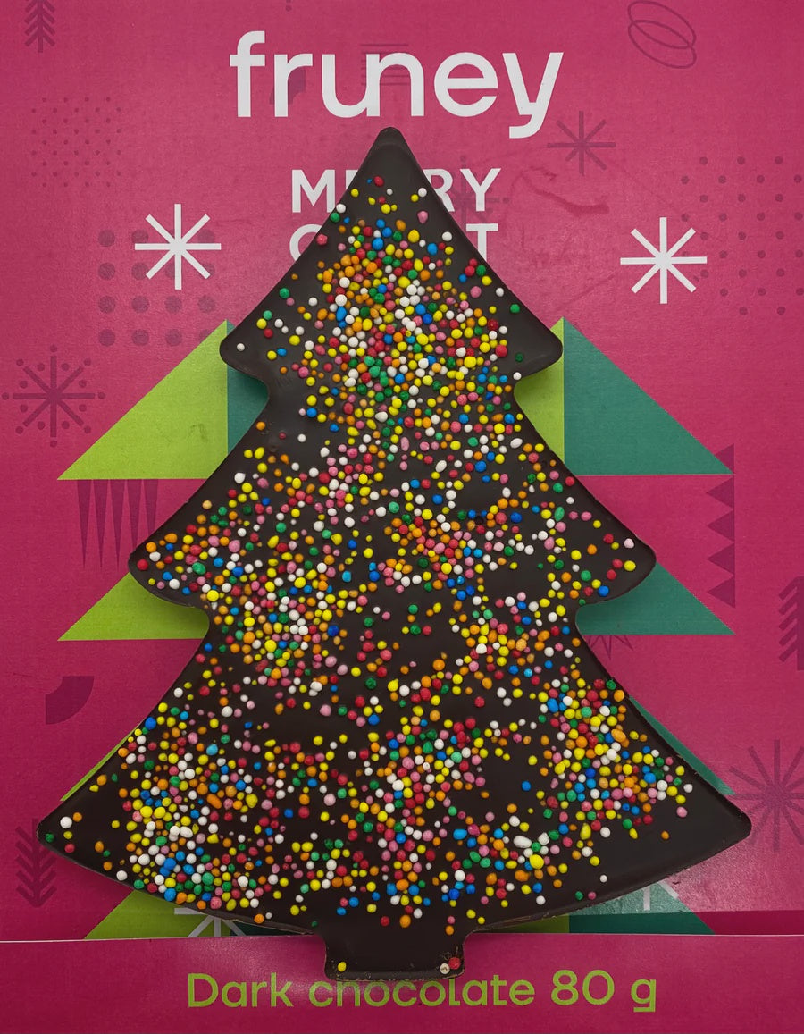 Dark Chocolate Christmas Tree with 100s & 1000s - 80g