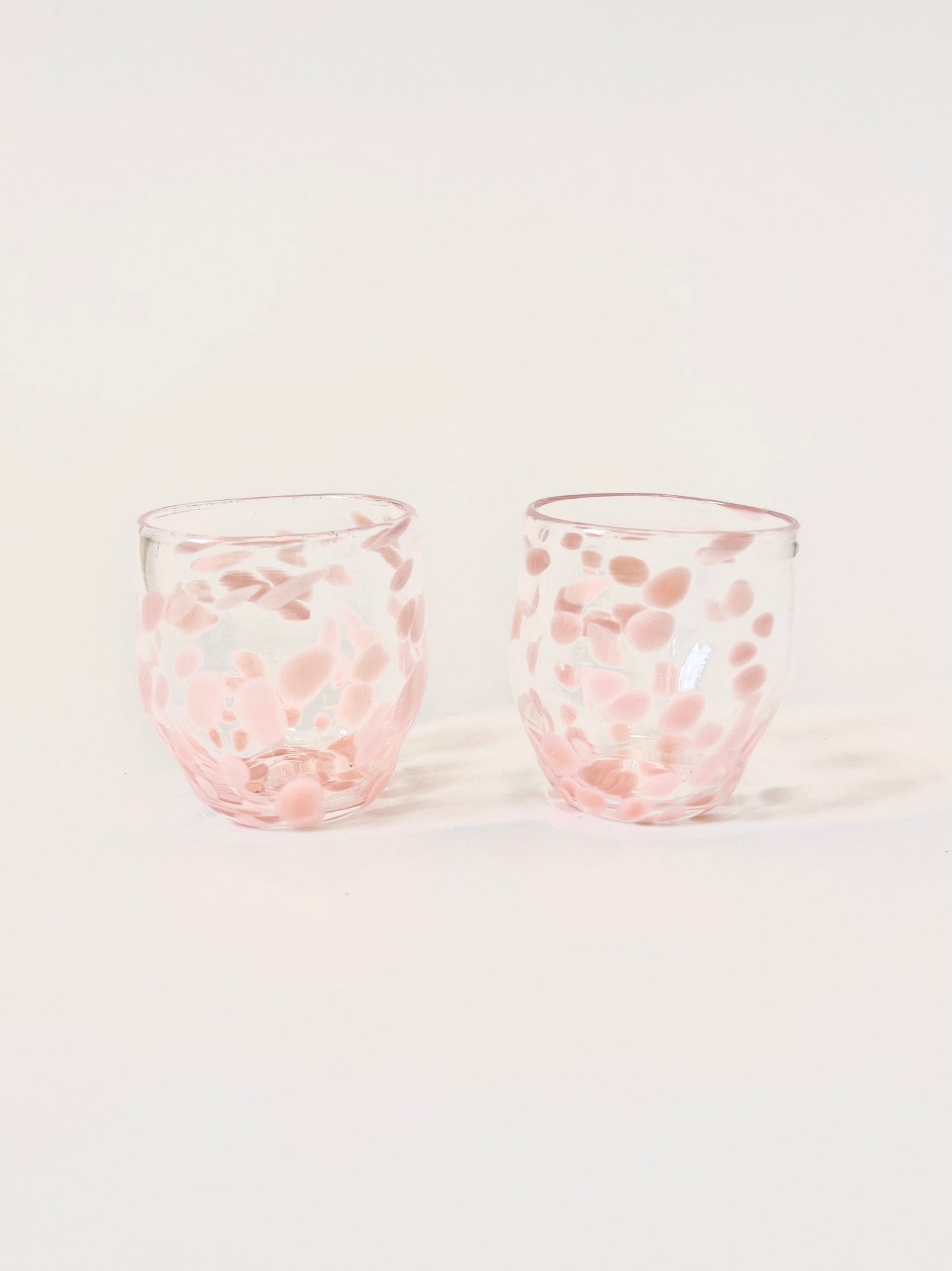 Pair of Handblown Shot Glasses - Soft Pink