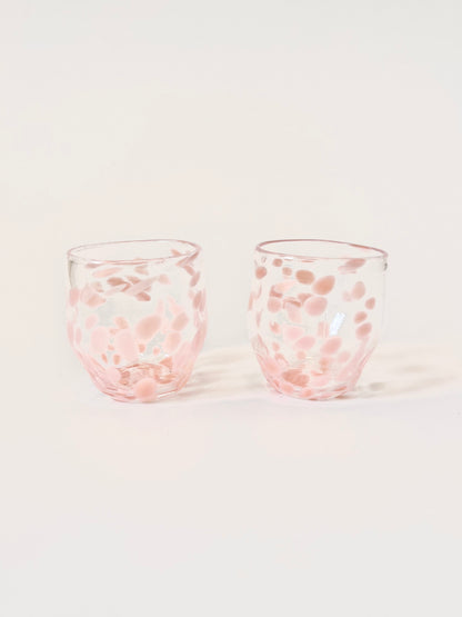 Pair of Handblown Shot Glasses - Soft Pink