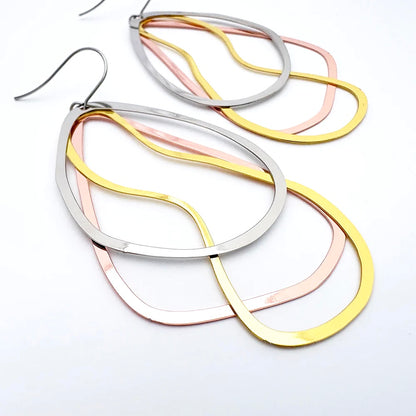 Tri-Shape Earrings in Mixed Metals