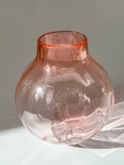 Handblown Glass "Dodici" Vase - Apricot transparent