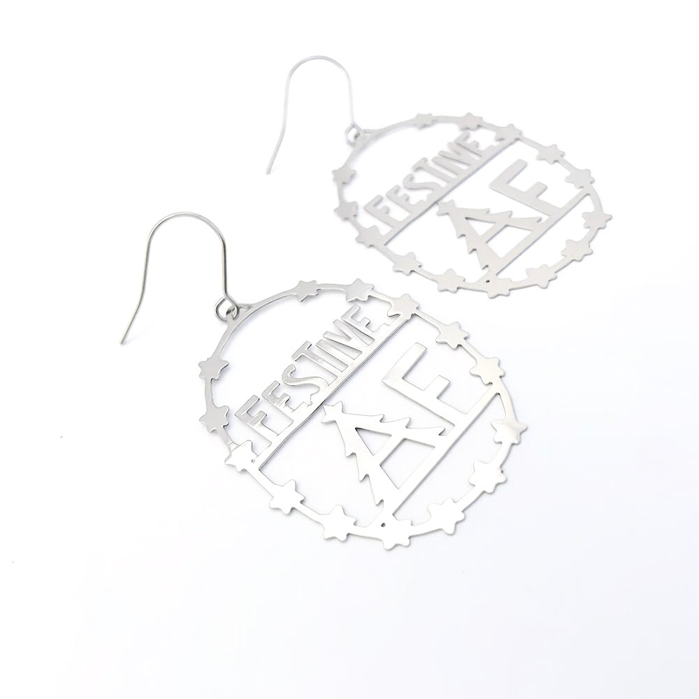 Festive AF Earrings in Silver