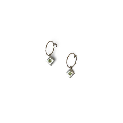 Daisy Cluster Hoop Earrings with Peridot by Holly Howe HH050