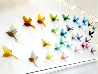 Fernbird / Mātātā - Peach - Glass artwork by Luke Jacomb