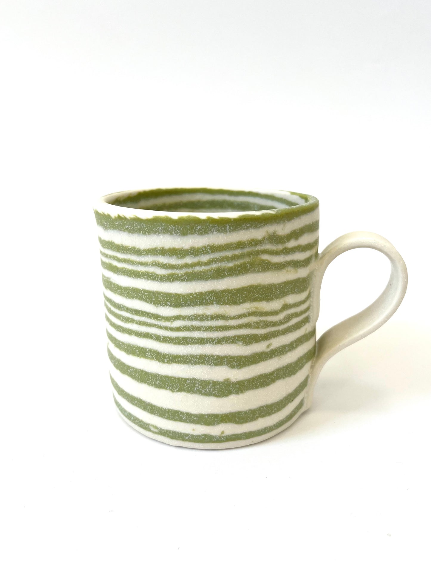 Ceramic Nerikomi Mug - Large - Light Green Stripes