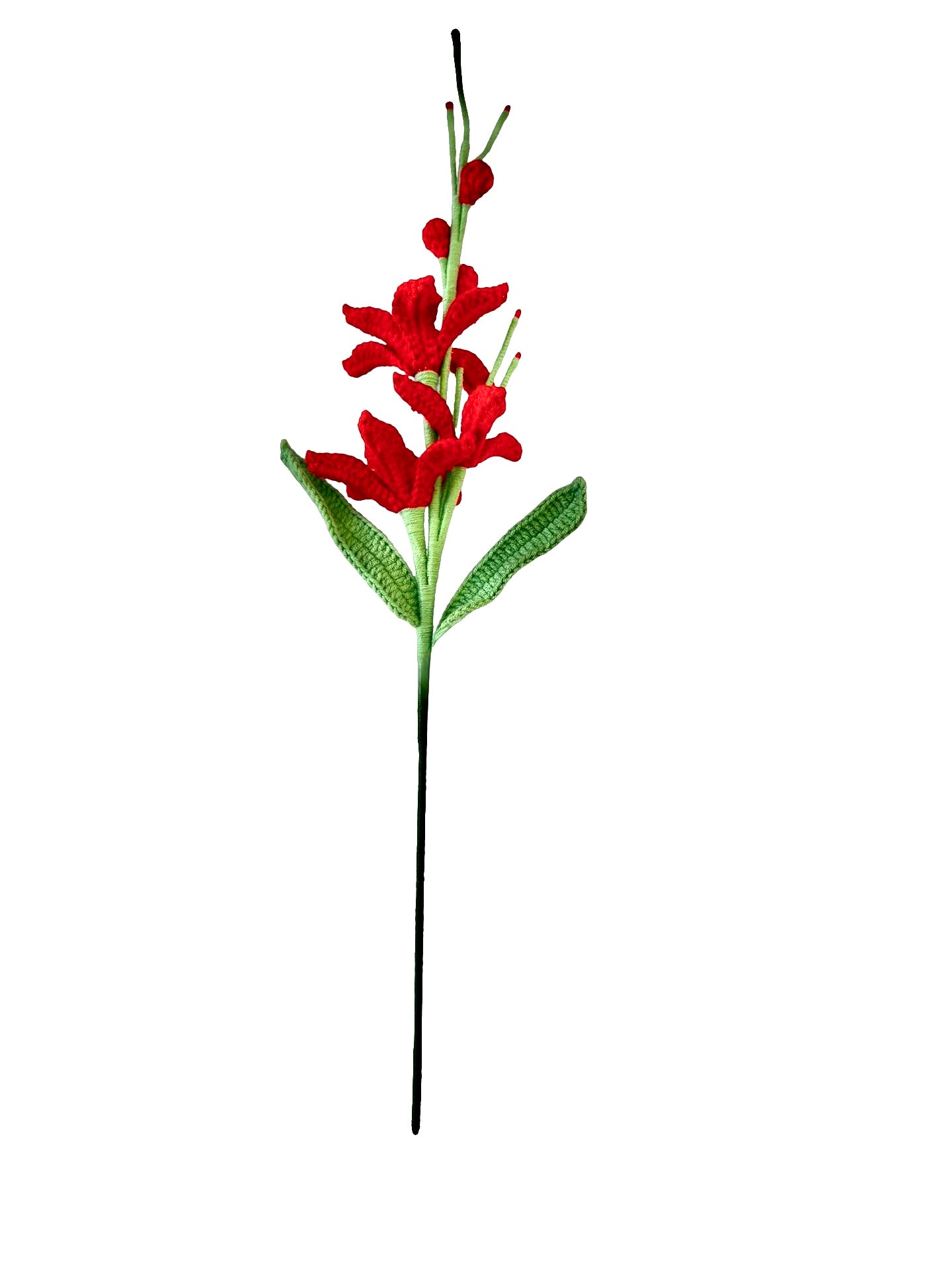 Crochet Orchid Flame - Red